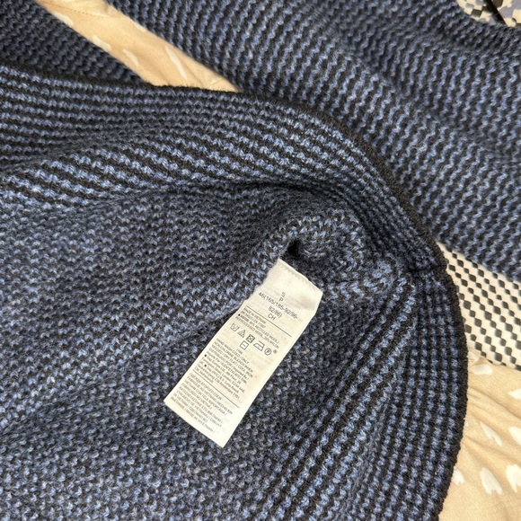 MEN’S Banana Republic Wool Blend Crew-Neck Sweater in Black & Navy, Size Small - Picture 13 of 14